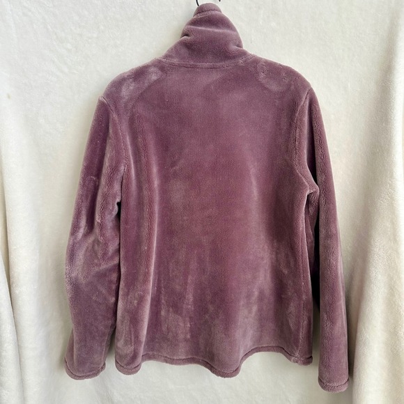 32 Degrees Mauve Purple Zip Up Fleece Sweatshirt Size Large Soft Fuzzy Pink - Picture 3 of 6